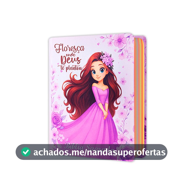 Bíblia Sagrada Nova Versão Almeida Atualizada 2025 Capa Dura Feminina - Floresça Lilás - Fácil Leitura