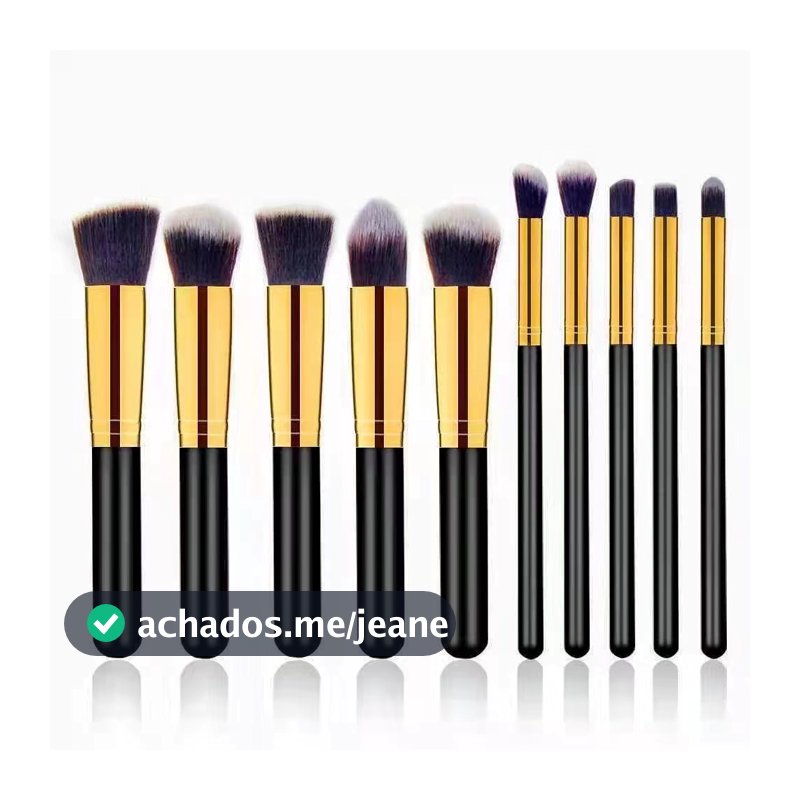 Pincel de Maquiagem Kit 10 Peças Pincel Kabuki Precisão  Conjunto De Maquiagem Para Sombra Delineador Lábios Pó Base