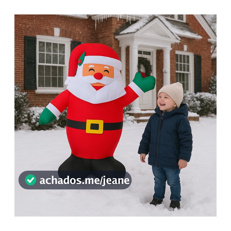 Papai Noel Inflável 90 Cm Decoração Casa Comércio Vermelho