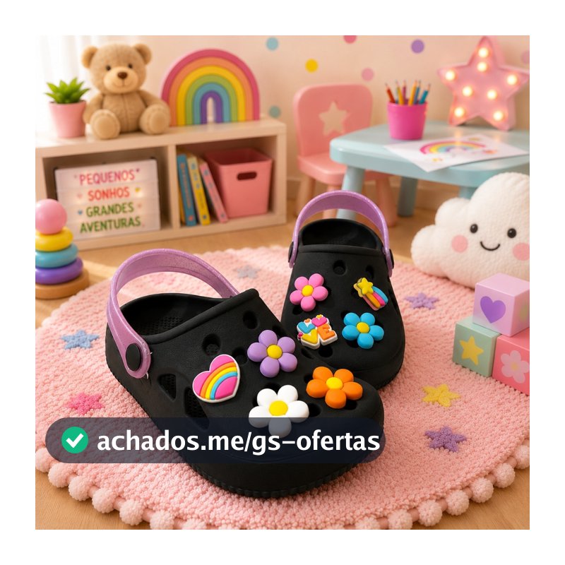 Babuche Sandália Infantil Menina Personalizada Flores Coração Delicado Babuche Injetado Confortável Kids Lançamento Moda