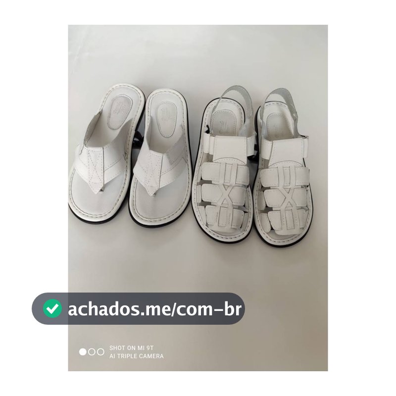 Kit Masculino Sandalia e Chinelo de Couro Branco