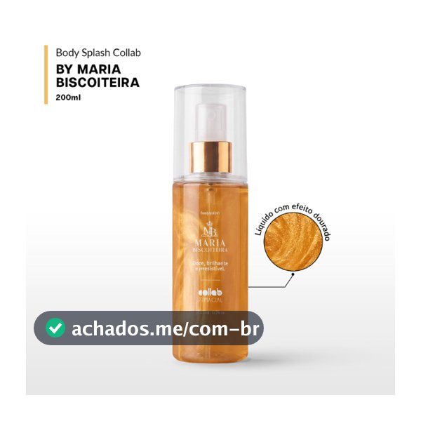 BODY SPLASH MARIA BISCOITEIRA 200ML PERFUME FLORAL COM BAUNILHA