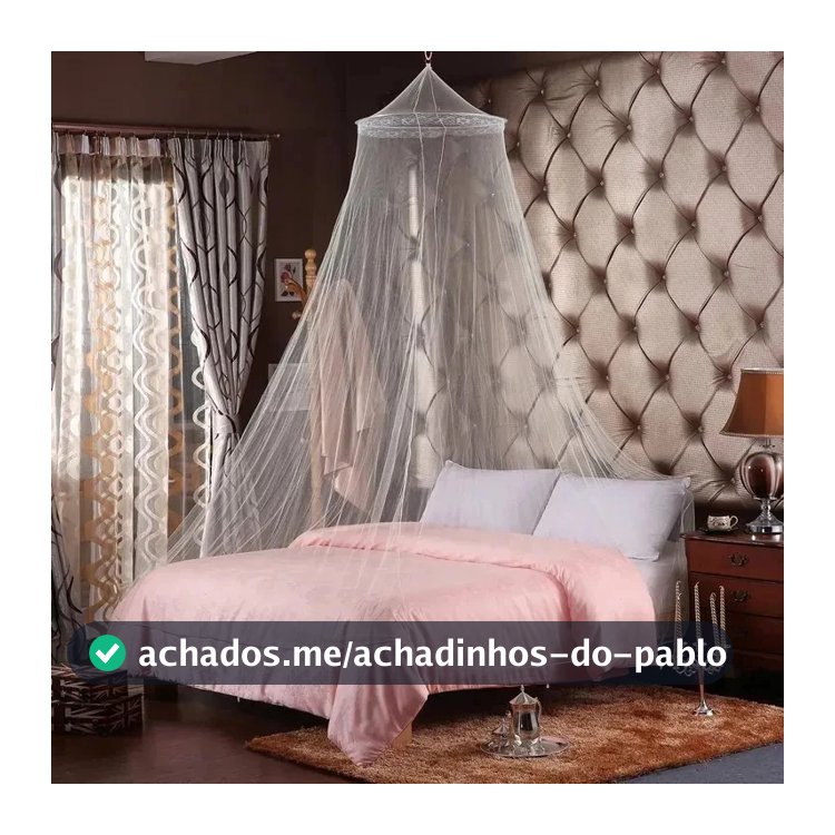 Mosquiteiro Teto Rendinha Filó com Elástico - Casal/Box/Solteiro
