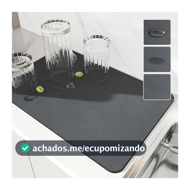 Esteira De Secagem Antiderrapante Para Cozinha Descansa Copos Super Absorvente Secagem Rápida DeÁgua