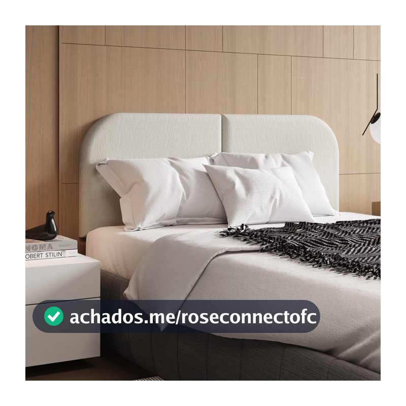 Cabeceira Cama Box Casal 140 cm Orgânica Tecido Bouclé