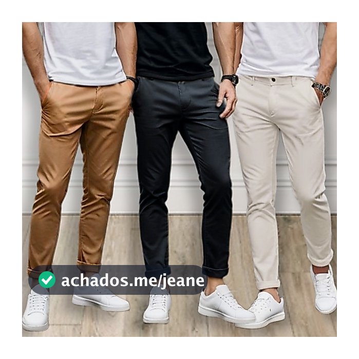 Kit 3 Calças SARJA masculina brim Social Fit Sport Fino