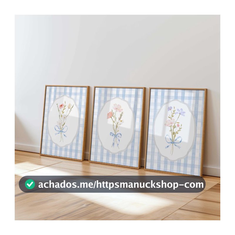 Kit 3 Quadros Decorativos Infantil | Flores, Jardim e Floral | Quarto Bebê Menina - Florar No2