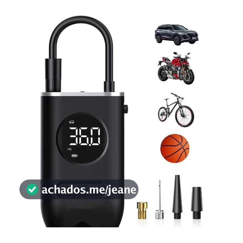 Mini Compressor de Ar Portatil Recarregavél Digital USB Calibrador Pneu Env io Imediato