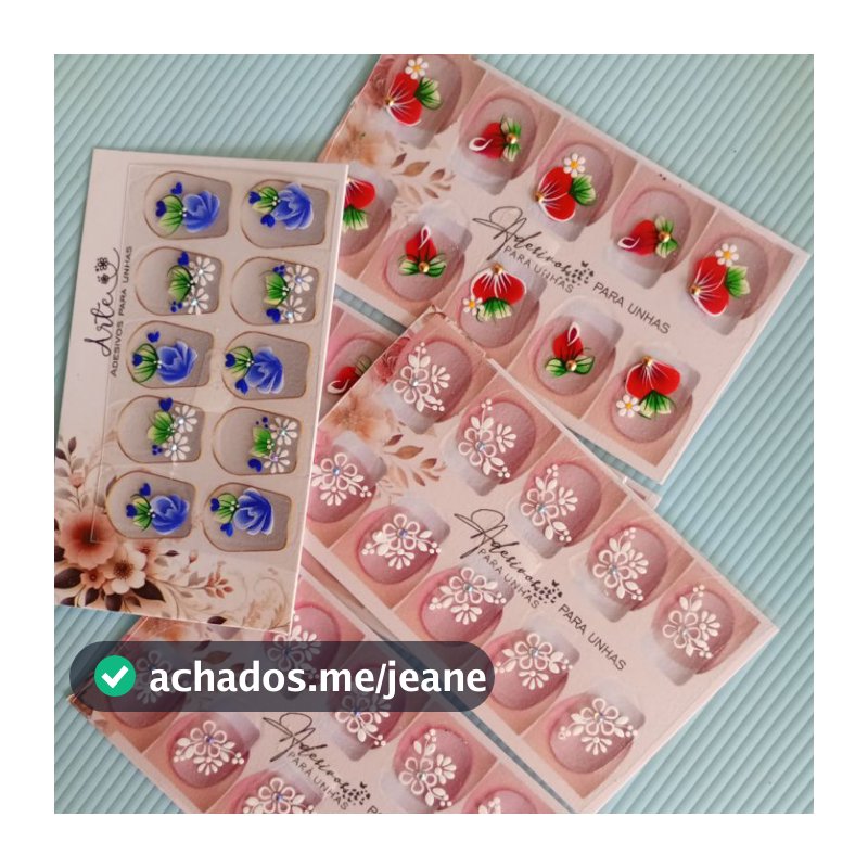 Kit 10 Cartelas de Adesivos de Unha Artesanais Películas para Unhas Decoradas