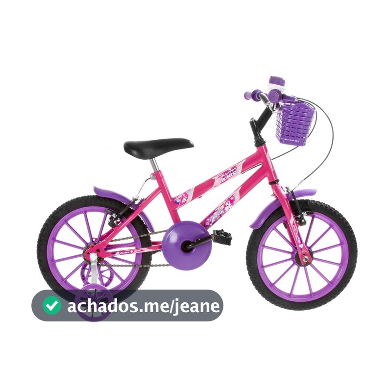 Bicicleta Aro 16 Feminina Ultra Bikes Kids T Com Cestinha e Rodinha