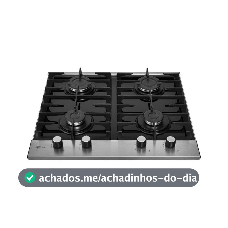 Cooktop Fischer Platinium 4 Bocas Vidro Preto Bivolt 33800-92121
