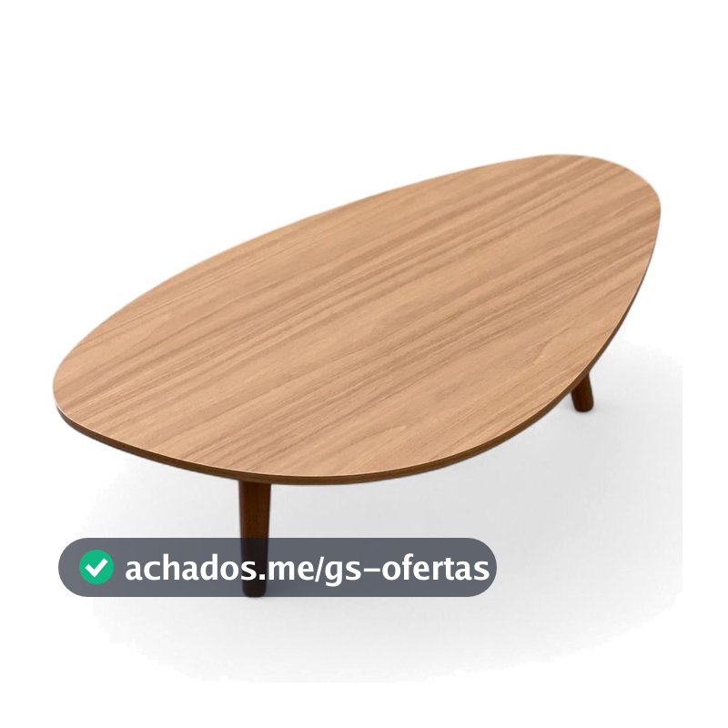 Mesa de Centro Orgânica Pés Palito em Madeira 90x52cm