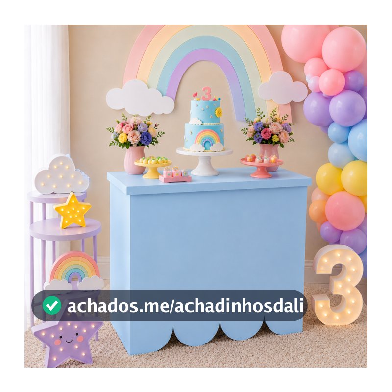 Mesa Modelo Arco Íris Desmontável Em MDF 6mm Festas Aniversários