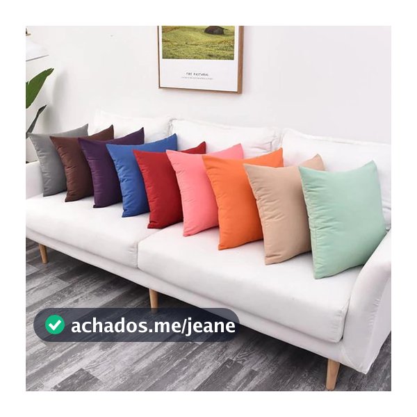 Capa De Almofada 70x70 cm Lisa Em Tecido Oxford Com Ziper Em Varias Cores