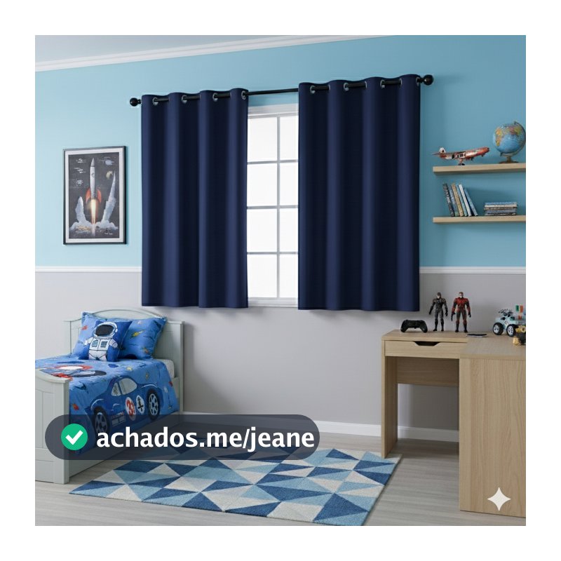 Cortina Duas Partes Blackout 2,20m p/ Varão de 1,50m Infantil