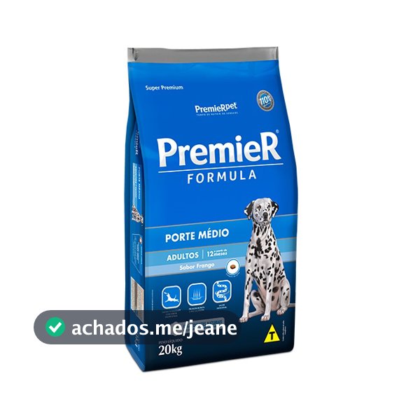 Ração Premier Fórmula para Cães Adultos de Porte Médio Sabor Frango - 20Kg
