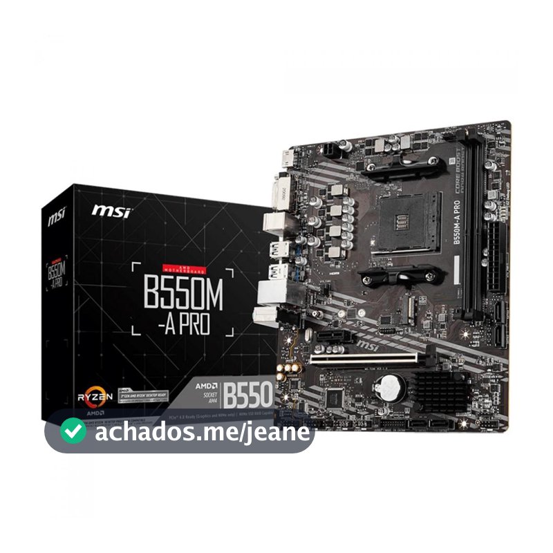 Placa Mãe MSI B550M-A PRO, Chipset B550, AMD AM4, mATX, DDR4
