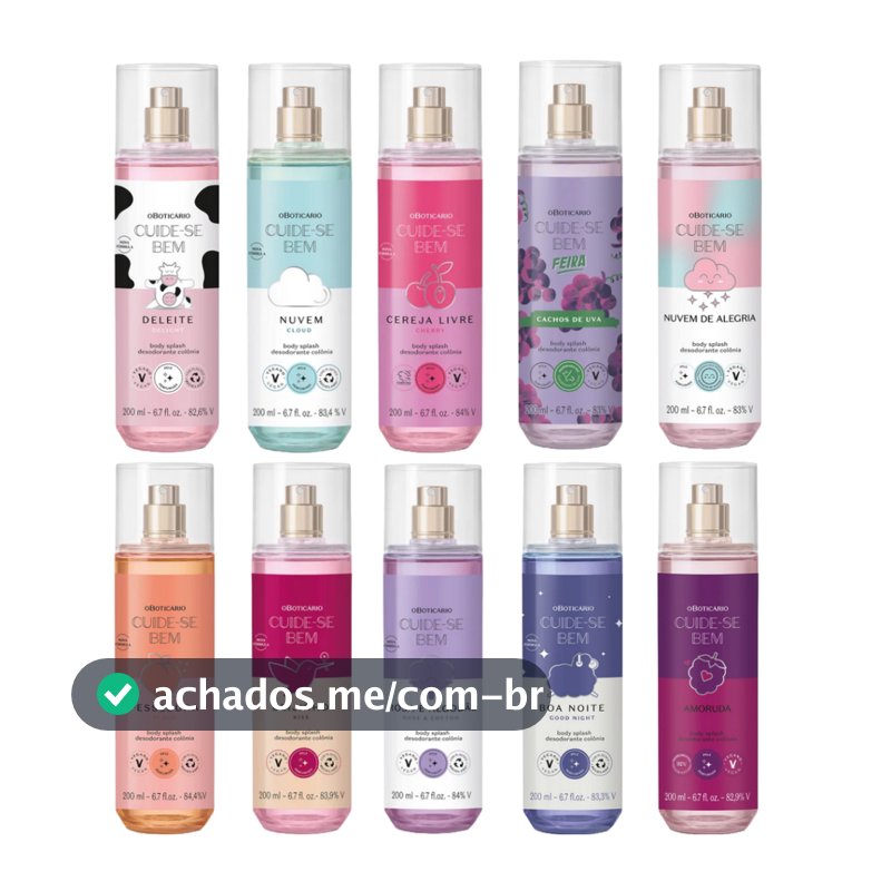 Body Splash Cuide-se Bem -Fragrância Frutal, Natural e Vegano