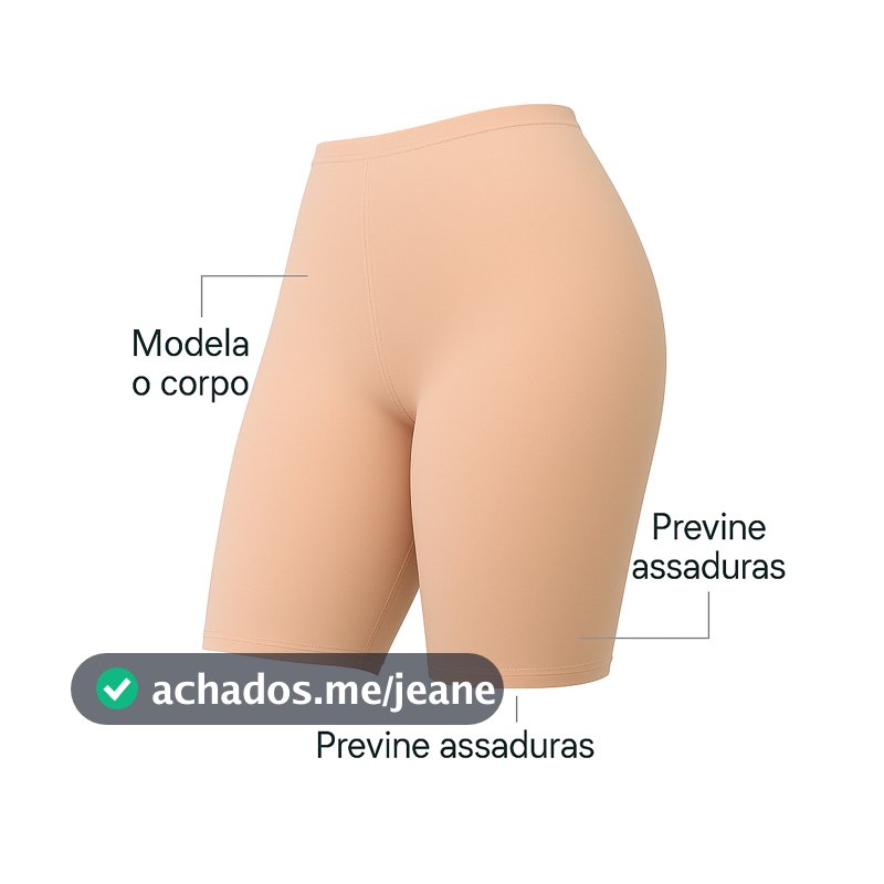 Short Anágua Bermuda Modeladora Cintura Alta Segunda Pele Térmica Longo Feminino REF.128