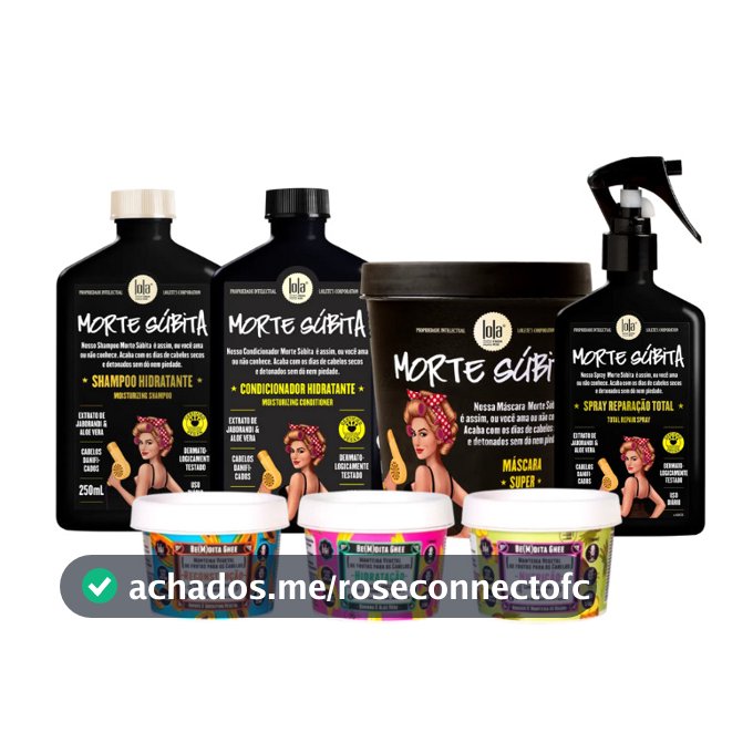 Morte subita 4 Produtos + Cronograma Ghee 3x100g Lola Cosmetics