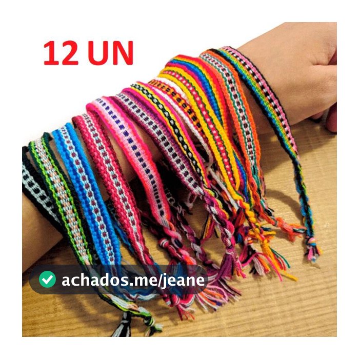 Kit A Partir De 60 Pulseiras Pano Hippie Praia -- Cores Diversas