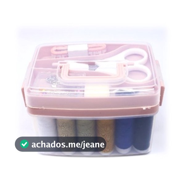 Kit Costura - Maletinha Rosa - Portátil com Acessórios | Linha, Tesoura, Agulhas, Maleta Compacta