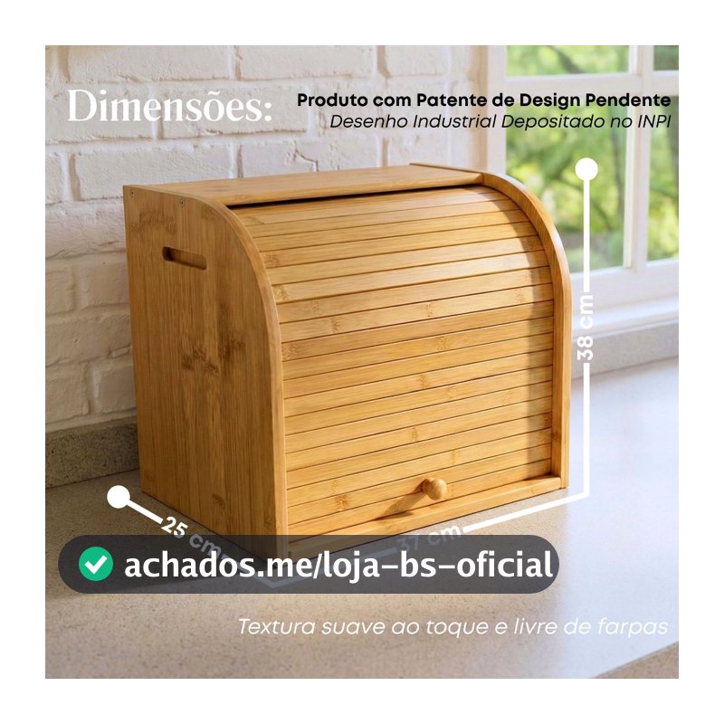 Porta Pão em Bambu Cozinha Armazenamento de Pães Ecoeden