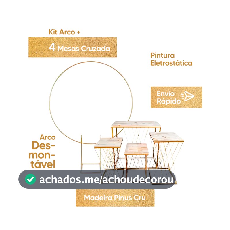 Mesas para Decoração de Festa Teia Treliça Pintura Eçetrostatica + Arco Redondo Desmontavel 1,50 de Diametro