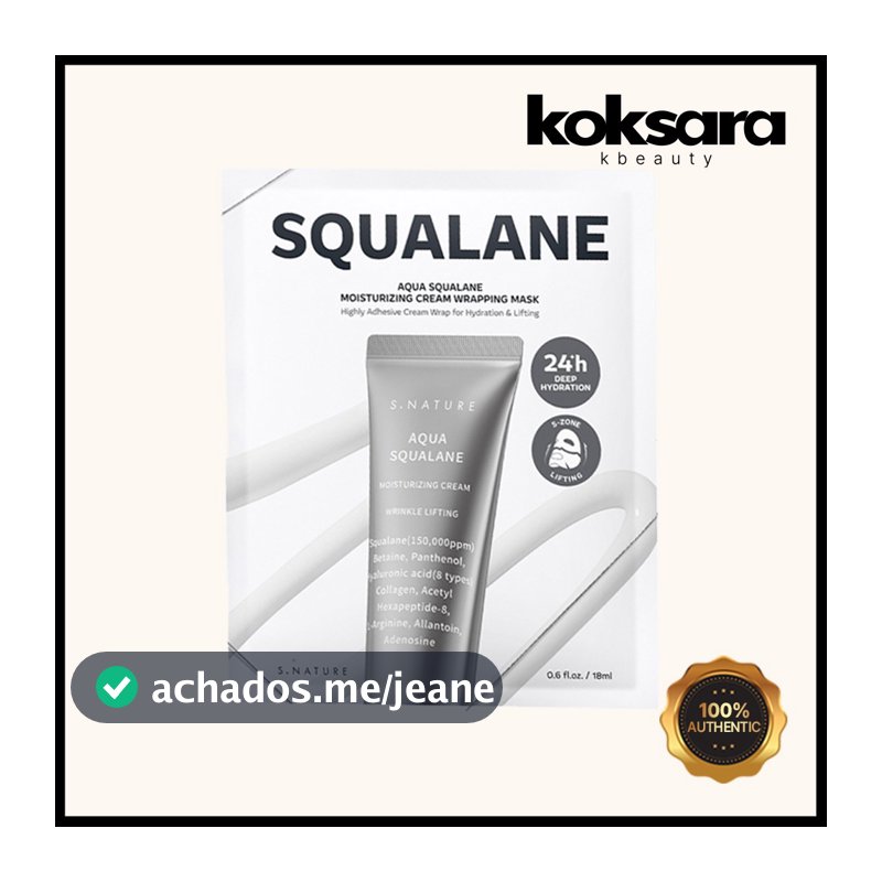 S.NATURE Aqua Squalane Moisturizing Cream Wrapping Mask 18ml 1 Sheet
