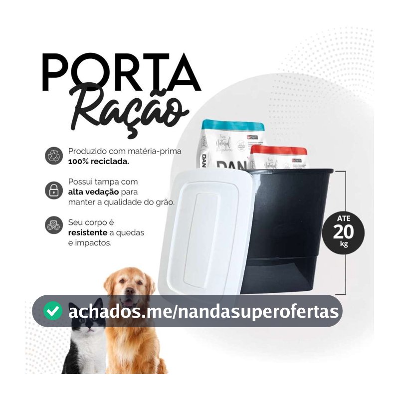Porta Ração Pote Antiformiga Pet Gato Cachorro Pá Dosadora 20KG