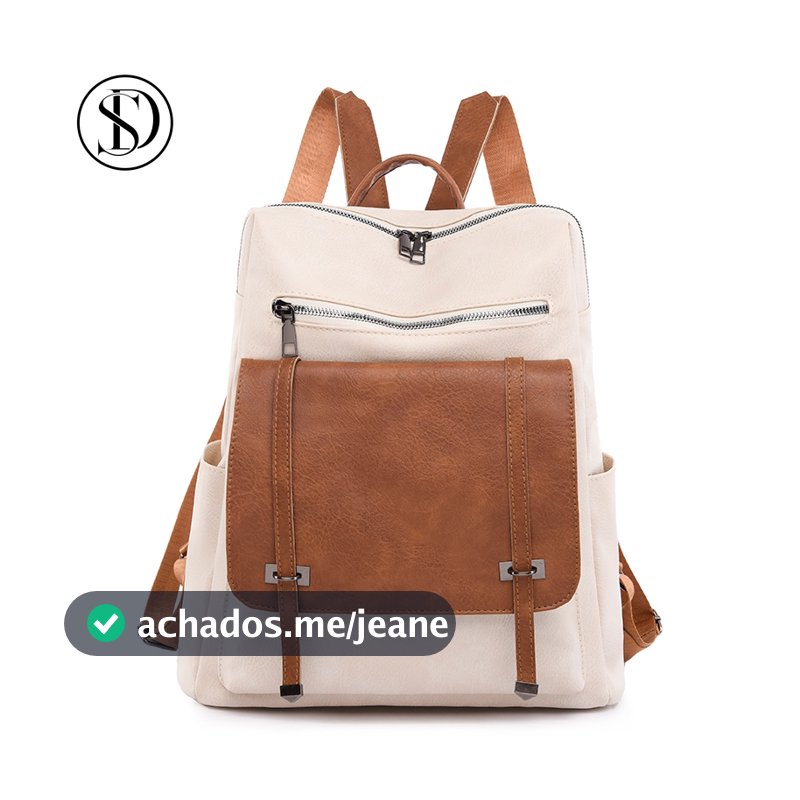 Mochilas Femininas Escolar Bolsa De Viagem Faculdade Cor Preto/Branco 1382