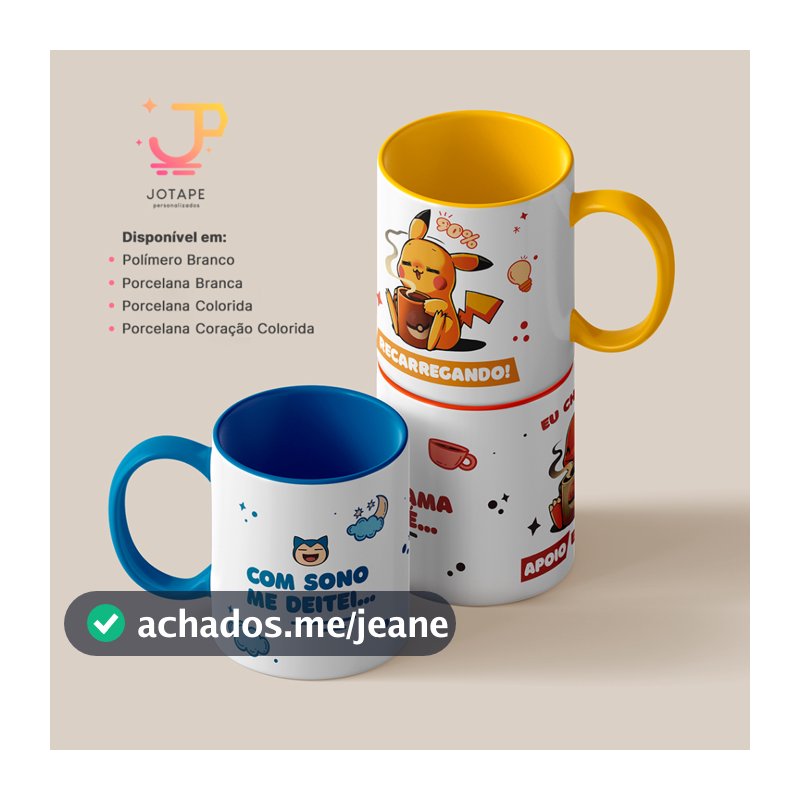 Caneca Personalizada Pokémon Pikachu Snorlax Squirtle Mewtwo Charmander
