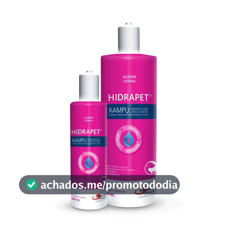 Hidrapet Xampu 200ml e 500ml Hidratante para Cães e Gatos Agener