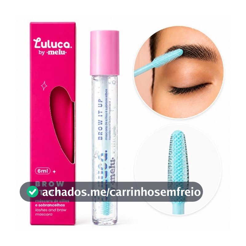 Máscara de Cílios e Sobrancelhas incolor Brow It Up Luluca Melu by Ruby Rose 2 em 1 - Biotina - Vitamina E - Rimel