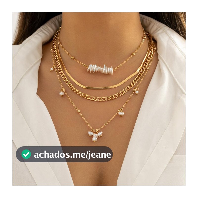 Conjunto De Colar De Pérolas Em Camadas VMI – 4 Peças Gargantilha Separável Pingente Joias Elegantes Acessórios Para Fes
