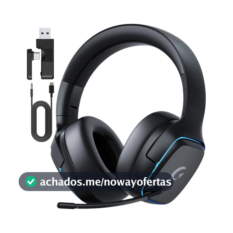 Olafvi Fone De Ouvido Bluetooth Sem Fio Headset Gamer Bl 5.3 Preto Capitão 780 7.1 Led Rgb