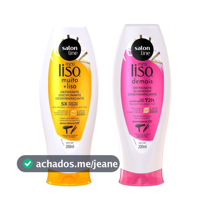 Kit Defrizantes Meu Liso Demais e Muito+Liso e 200ml Salon Line