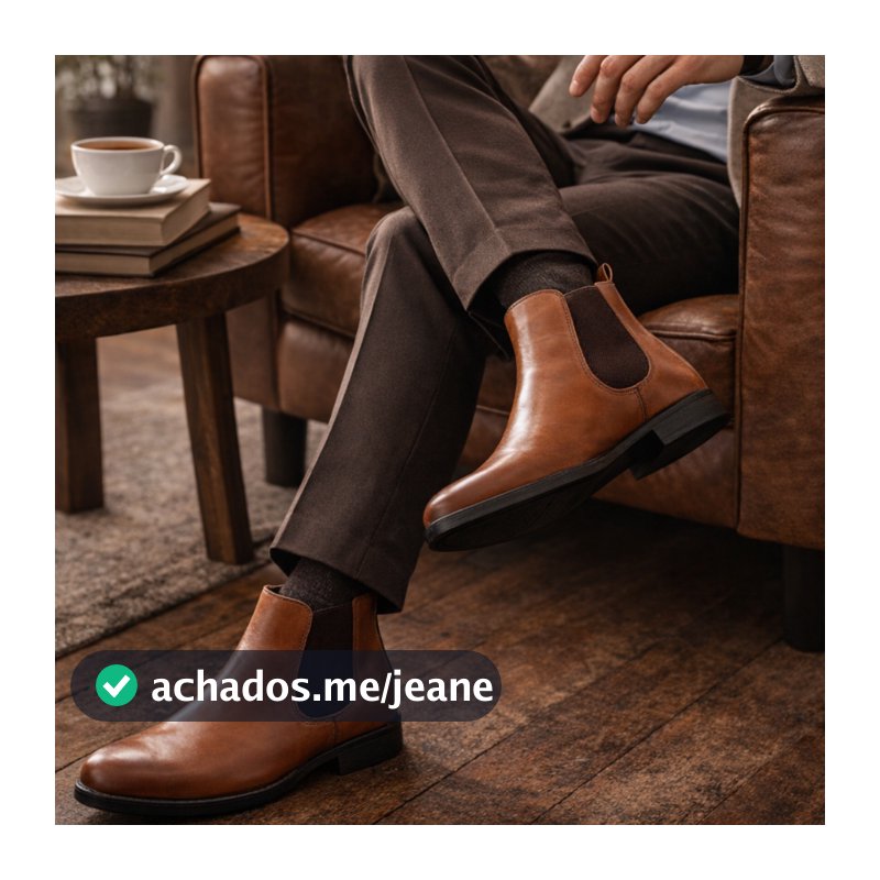 Chelsea Boot Classic Vintage Brand Confortável Macia Elegante Anatômico Casual Couro Estiloso