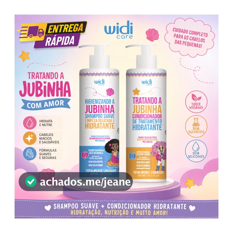 Kit Jubinha Shampoo 300ml + Condicionador 300ml Widi Care