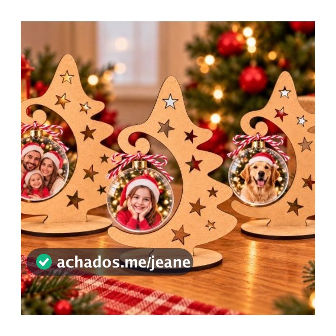 kit 10 Árvores de Natal Decorativa em MDF – 18 cm | Para Bolas de Natal 6,5 cm