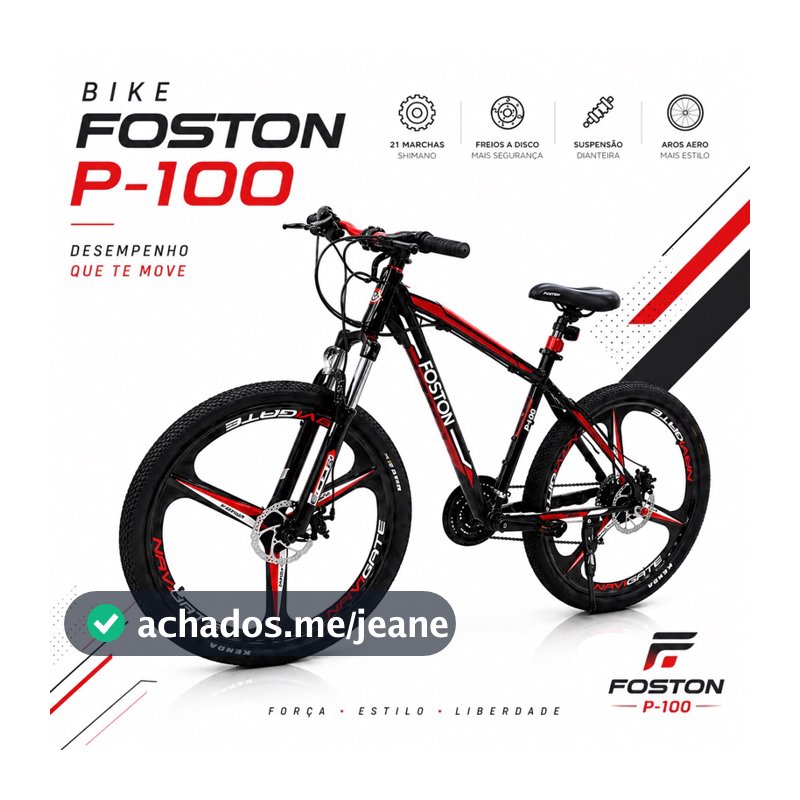 Bicicleta Elétrica Foston P100 - ARO 26'' - Bicicleta 500w 36v 21 Velocidade Scooter Elétrica Proficional
