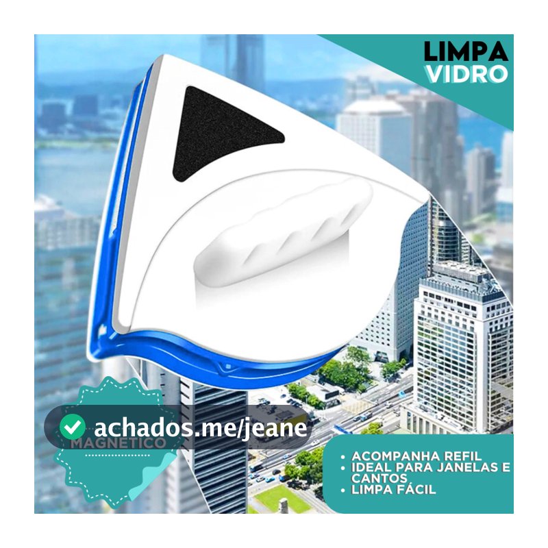 Limpa Vidro Magnético - Dupla Face C/ Super Imã Mágico | CH