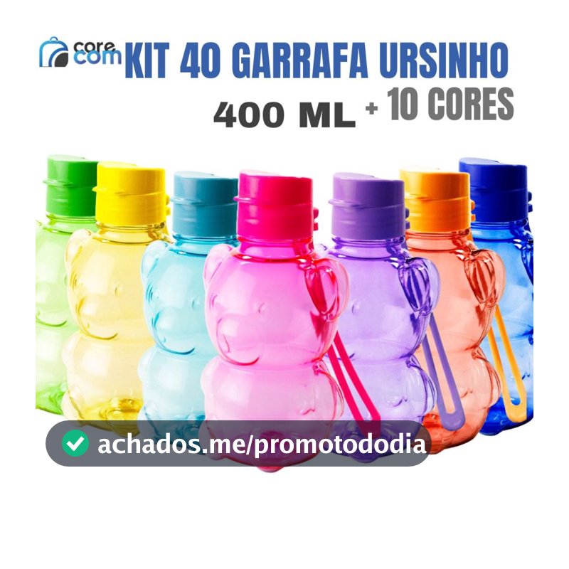 Kit 40 Garrafa Ursinho 400 mL