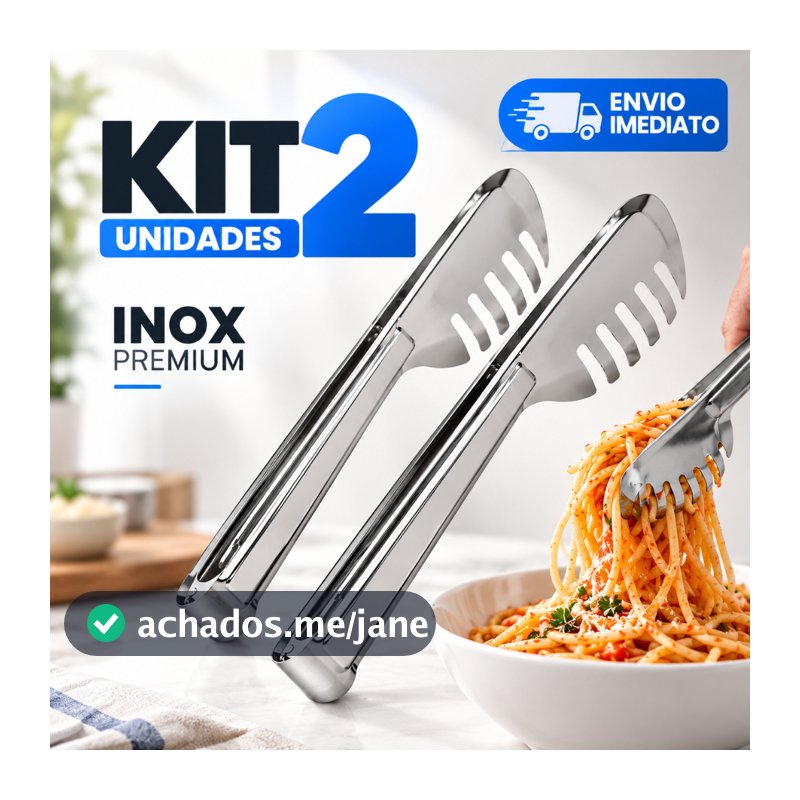Pegador de Massa Inox para Cozinha Salada Macarrão Multiuso Resistente