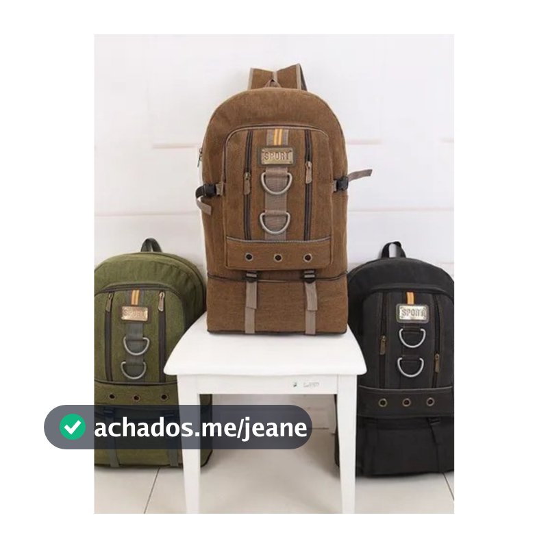Mochila de Lona Unissex Grande 50l com Altíssima Qualidade e Resistente Á água