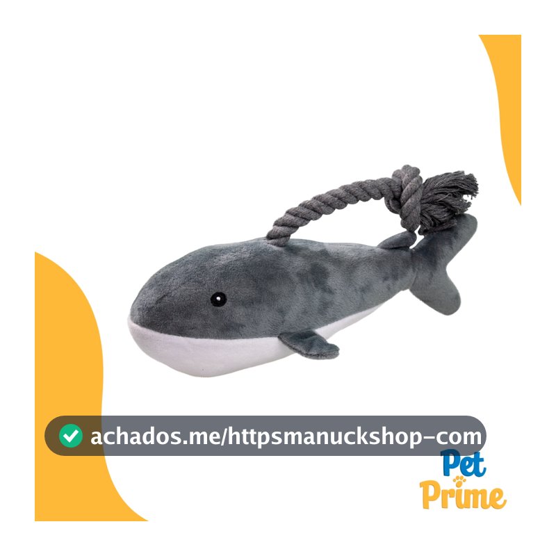 Brinquedo de Pelúcia Baleia com Corda para Cachorros e Gatos Savana Pet