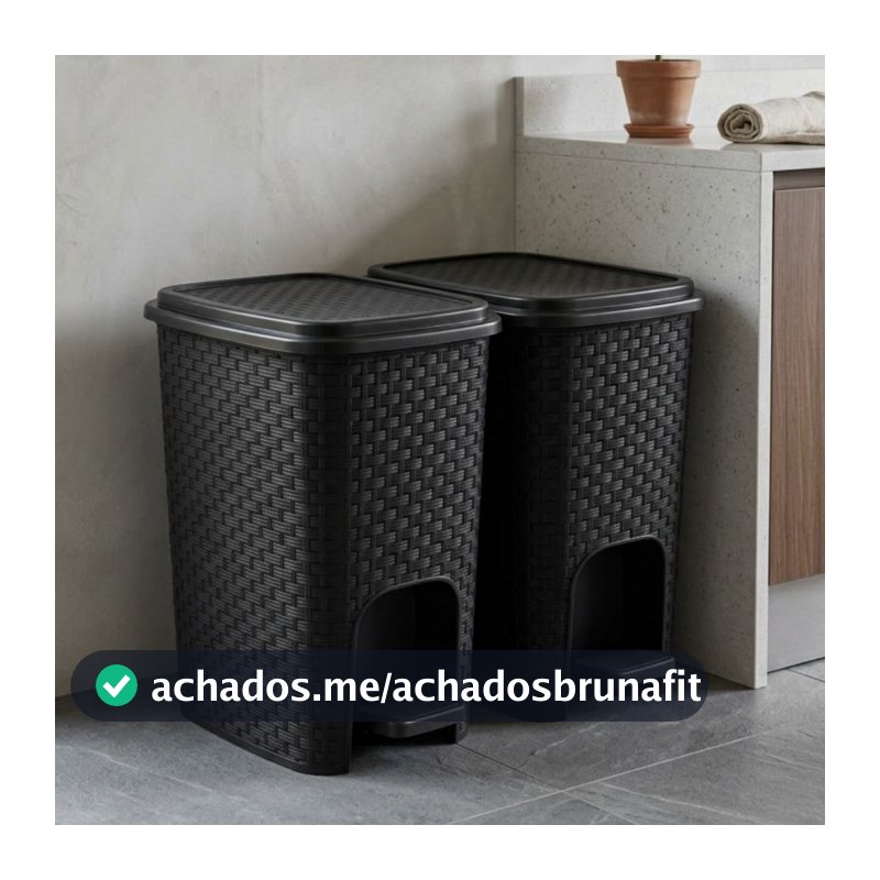 Kit Até 02 Lixeira Banheiro Pedal 7 Litros Plástico Cesto Lixeira Banheiro Lixeira Escritório