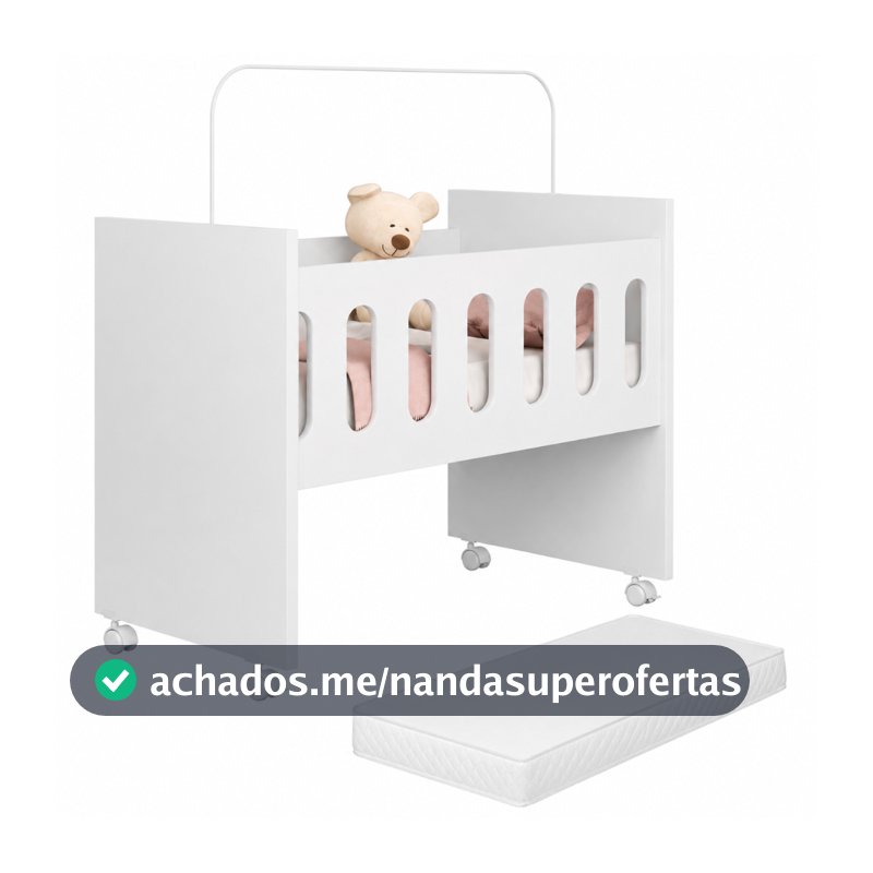 Mini Berço Badside 2x 1 colchao Trocador para Quarto de Bebê Compacto e Portátil para Recém Nascido
