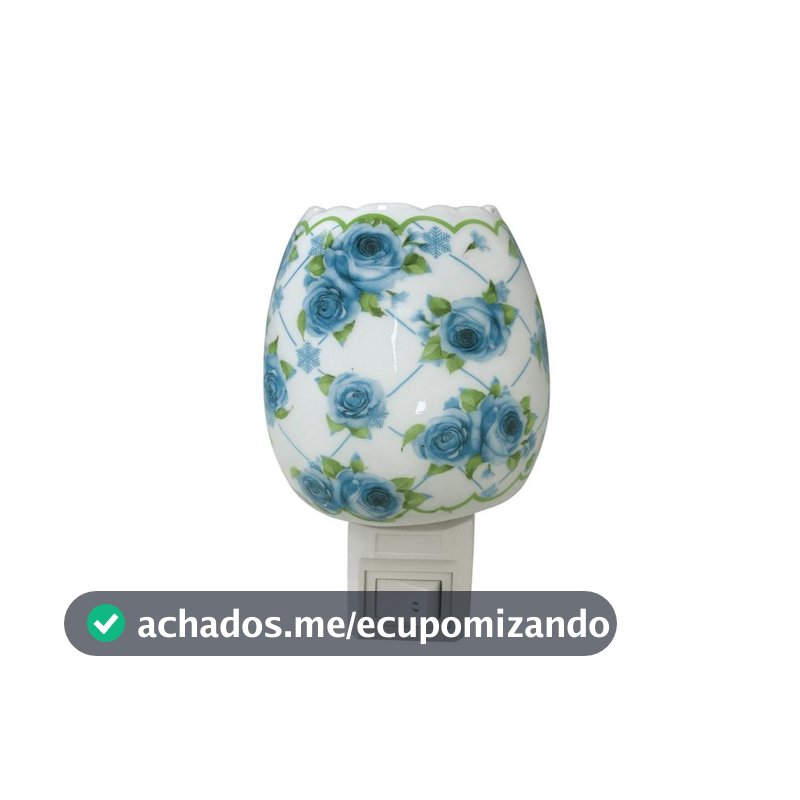 Difusor Elétrico de Aromas Cerâmico com Design Florl  Azul– Elegância e Perfume para seu Ambiente  - 110V