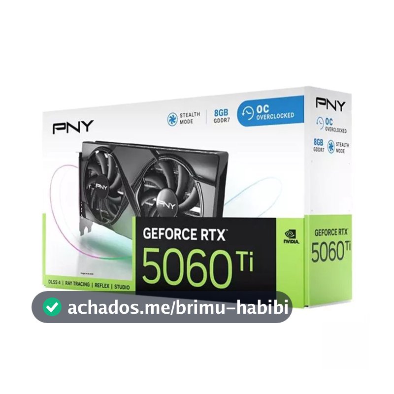 Placa de Video GeForce NVIDIA PNY RTX5060TI 8GB OC GDDR7 VCG5060T8DFXPB1-O